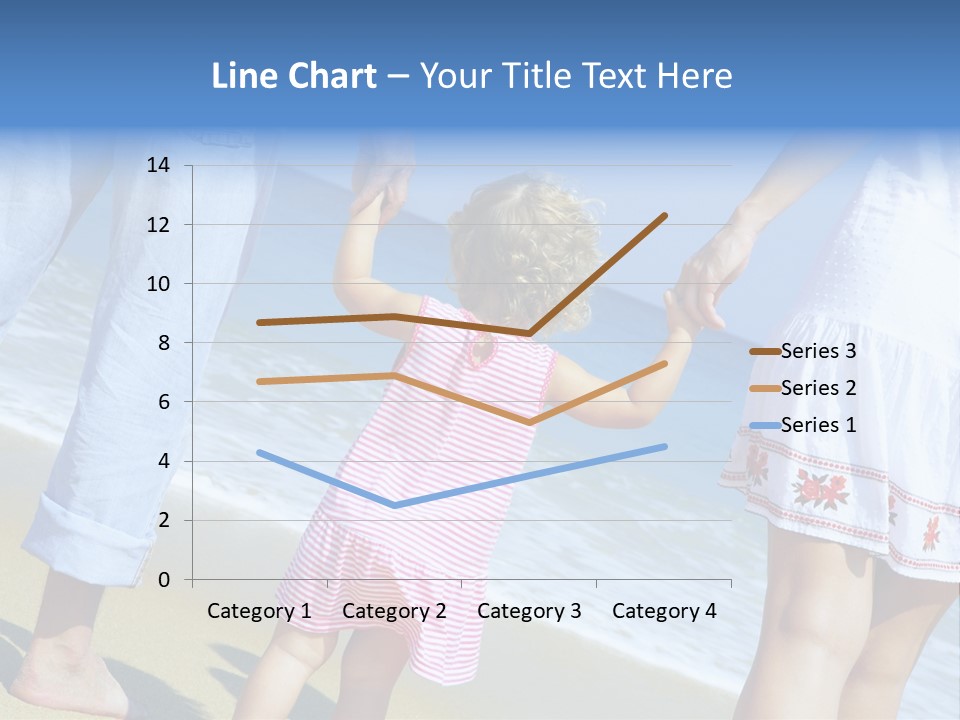 View Of Young Family Having Fun On The Beach PowerPoint Template