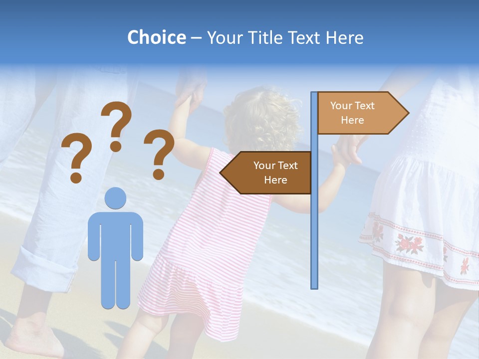 View Of Young Family Having Fun On The Beach PowerPoint Template