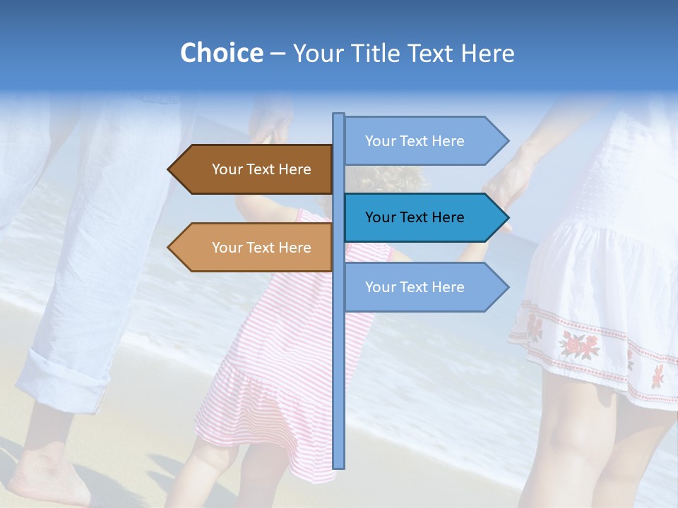 View Of Young Family Having Fun On The Beach PowerPoint Template