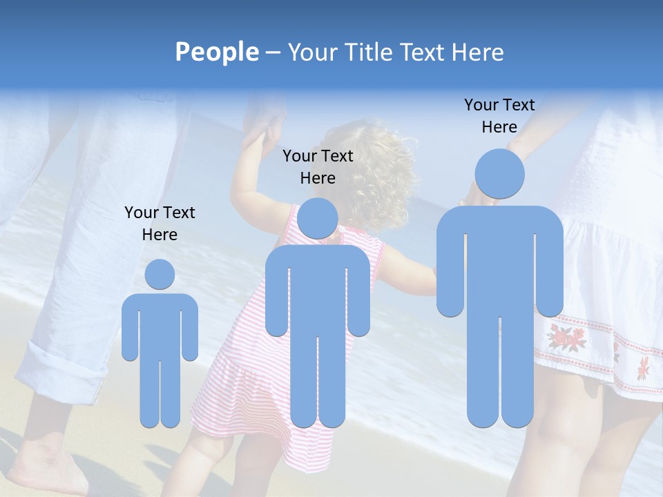 View Of Young Family Having Fun On The Beach PowerPoint Template