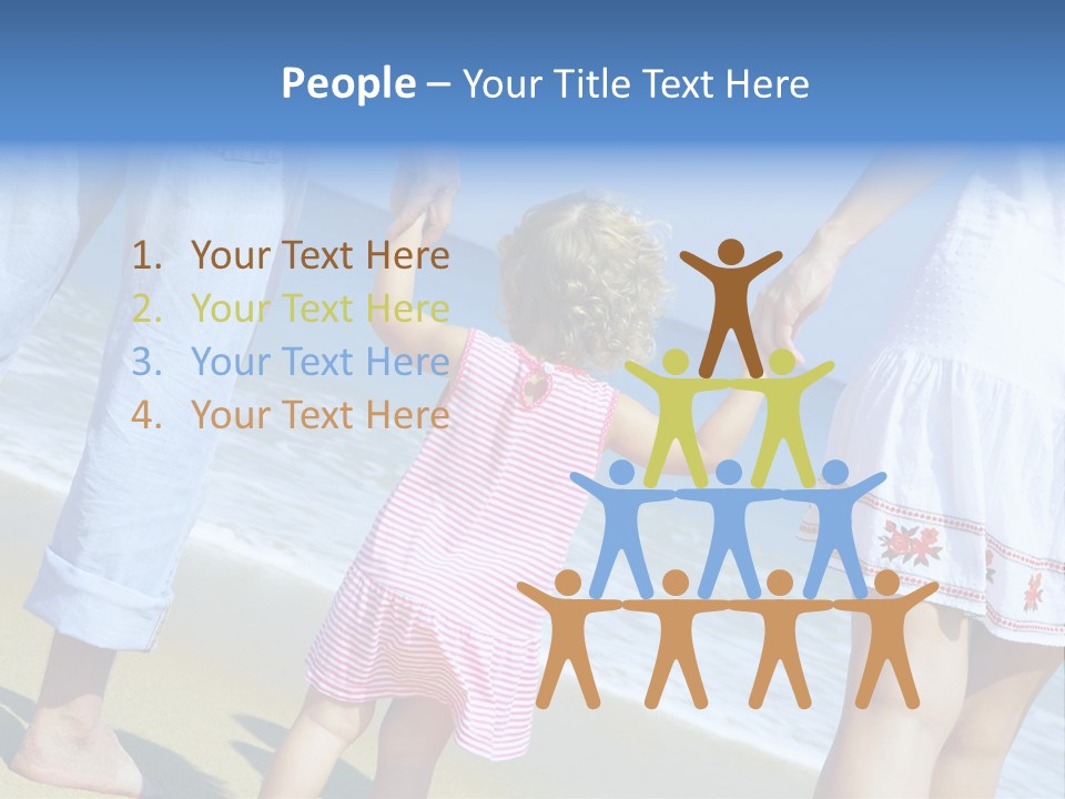 View Of Young Family Having Fun On The Beach PowerPoint Template