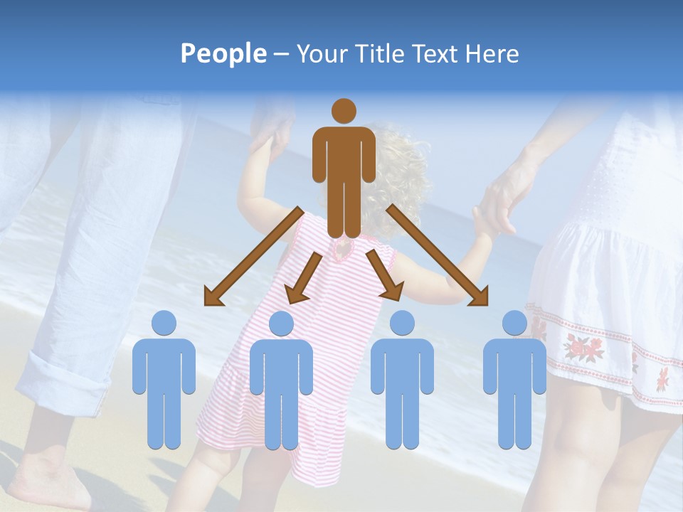 View Of Young Family Having Fun On The Beach PowerPoint Template