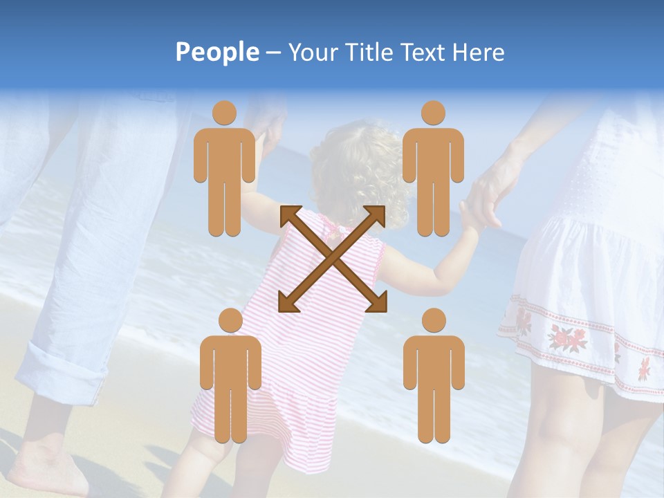 View Of Young Family Having Fun On The Beach PowerPoint Template