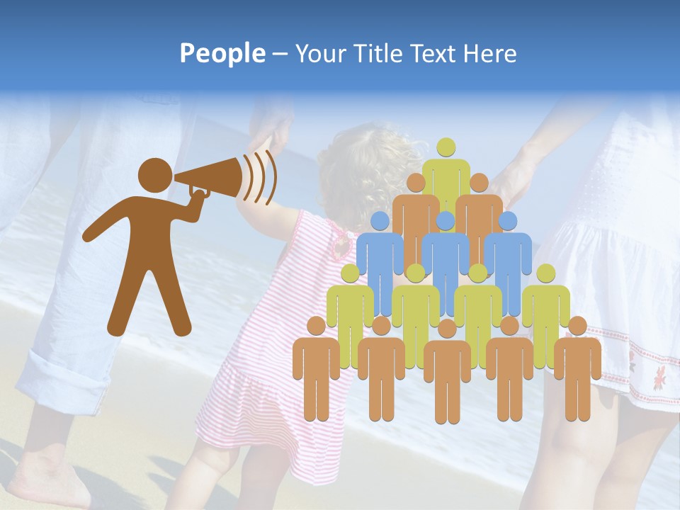 View Of Young Family Having Fun On The Beach PowerPoint Template