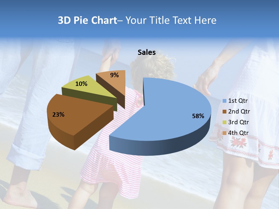 View Of Young Family Having Fun On The Beach PowerPoint Template