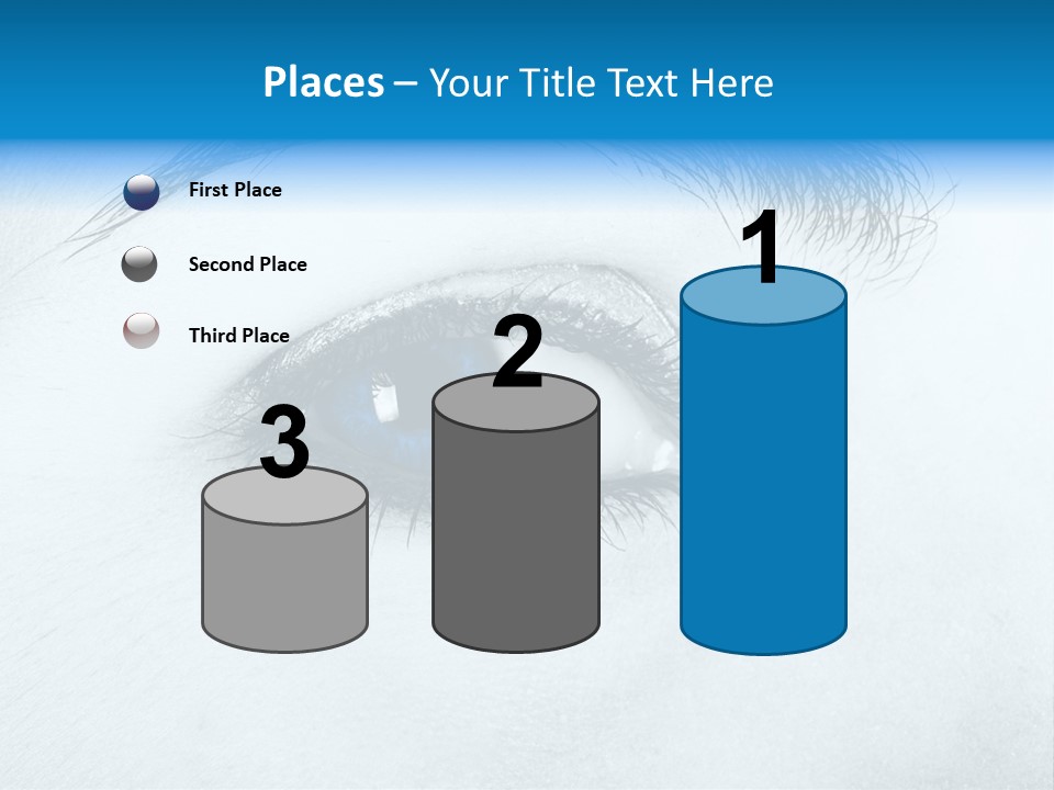 Close-Up De Uma Bela Mulher Com Olhos Azuis PowerPoint Template