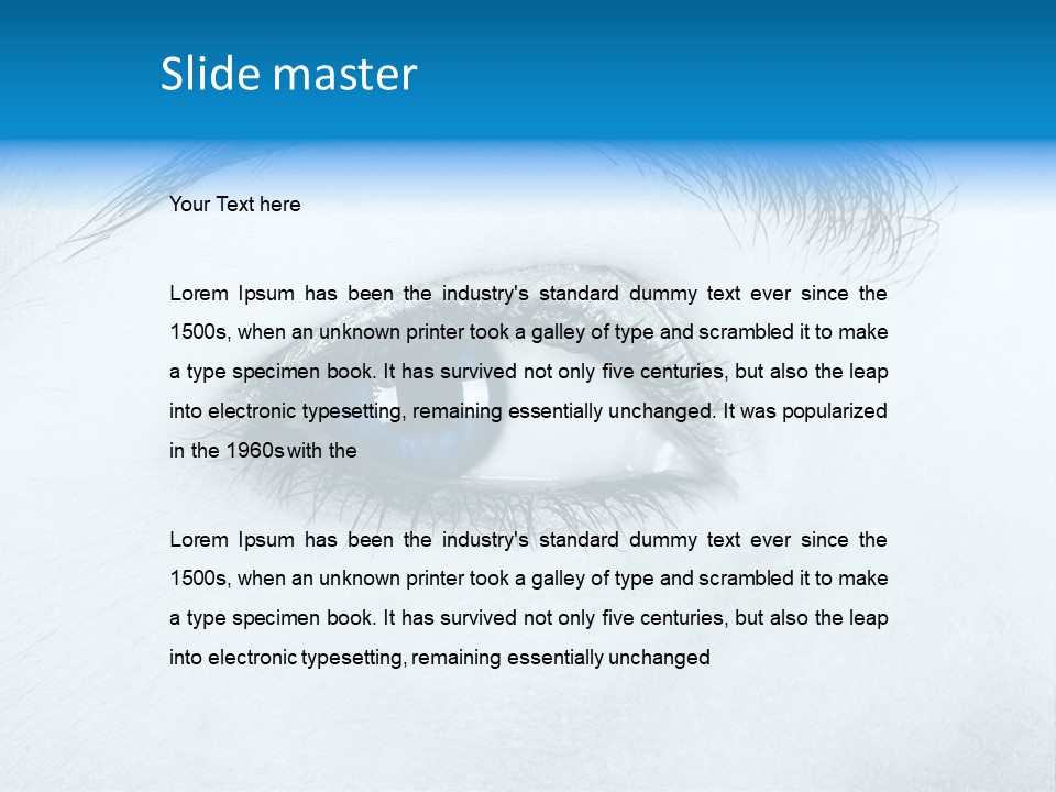 Close-Up De Uma Bela Mulher Com Olhos Azuis PowerPoint Template