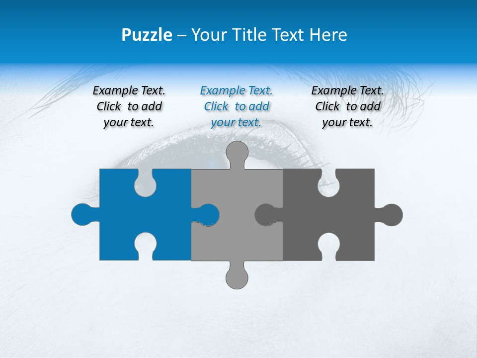 Close-Up De Uma Bela Mulher Com Olhos Azuis PowerPoint Template