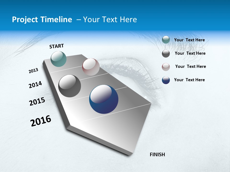 Close-Up De Uma Bela Mulher Com Olhos Azuis PowerPoint Template