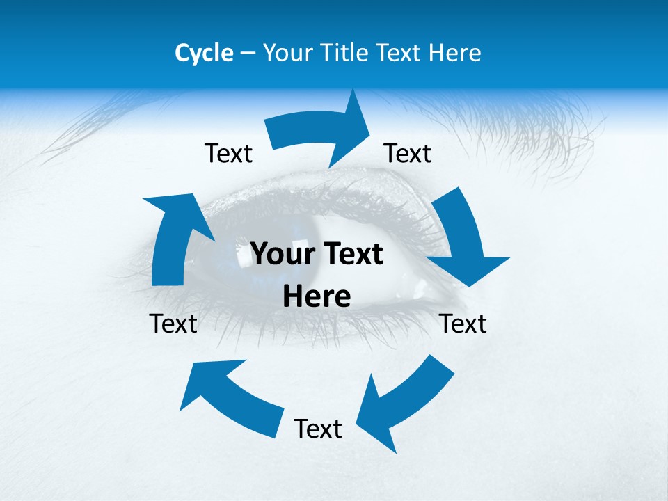 Close-Up De Uma Bela Mulher Com Olhos Azuis PowerPoint Template