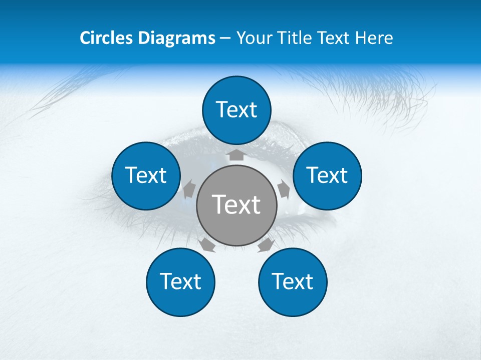 Close-Up De Uma Bela Mulher Com Olhos Azuis PowerPoint Template