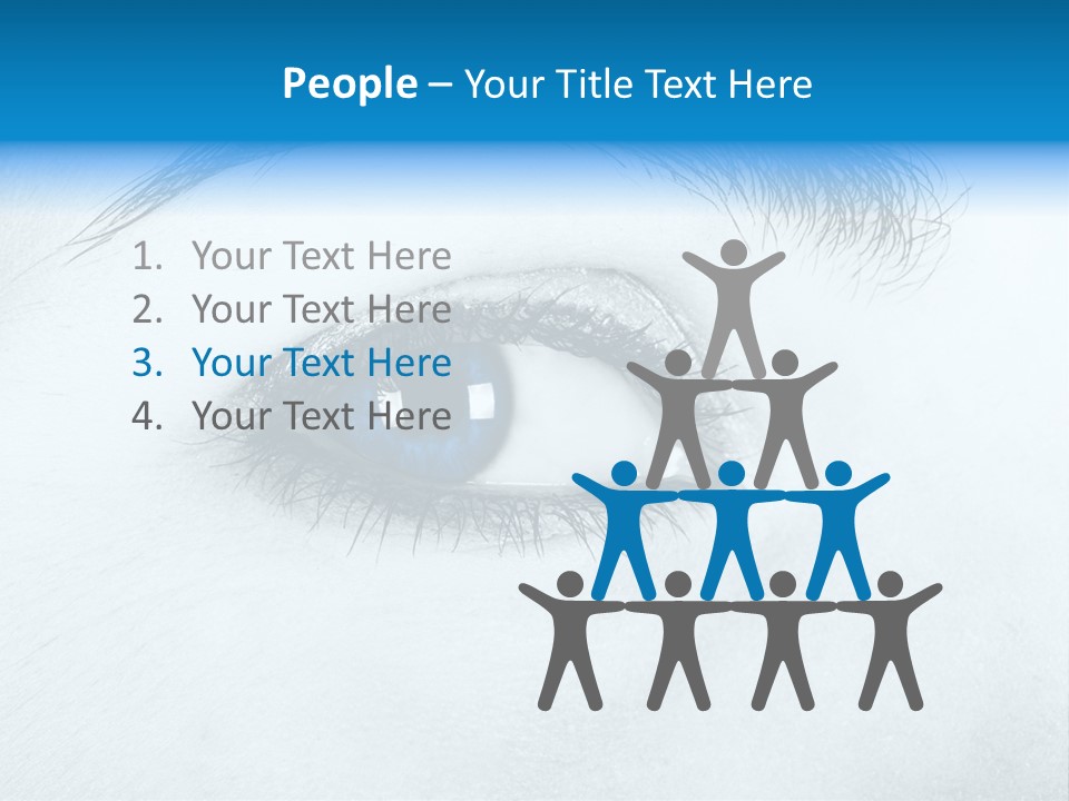 Close-Up De Uma Bela Mulher Com Olhos Azuis PowerPoint Template