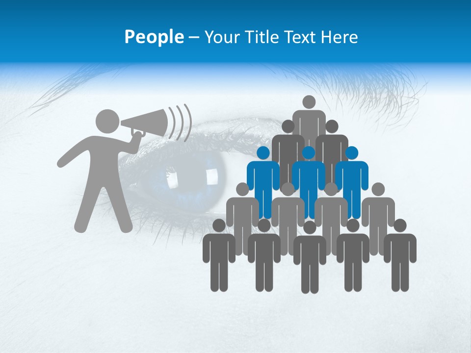 Close-Up De Uma Bela Mulher Com Olhos Azuis PowerPoint Template