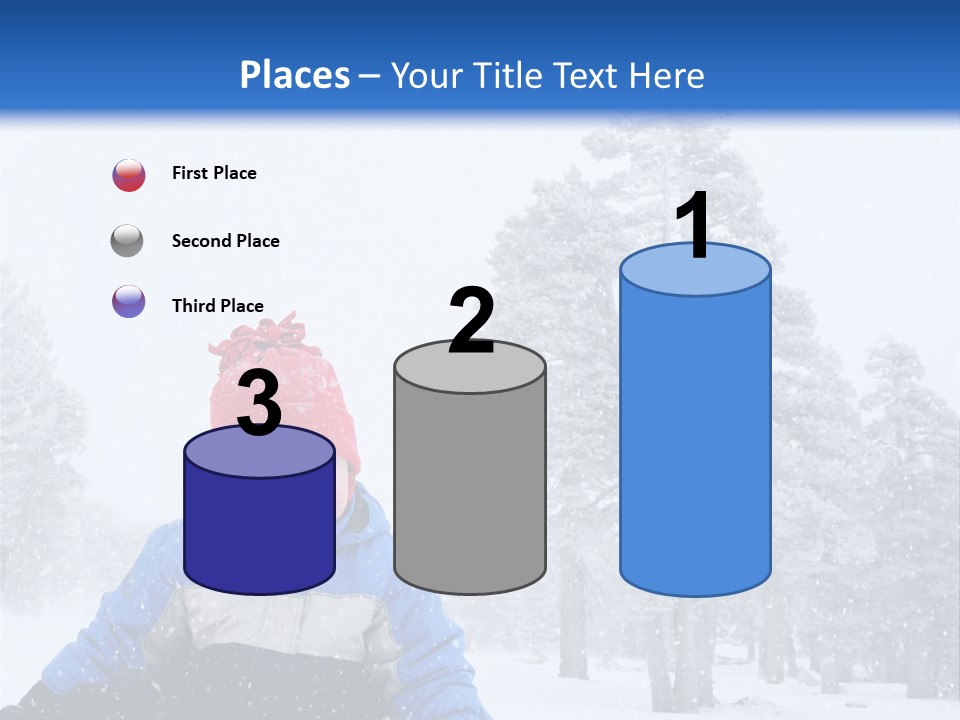 A Child Sledding Down A Hill In The Snow PowerPoint Template