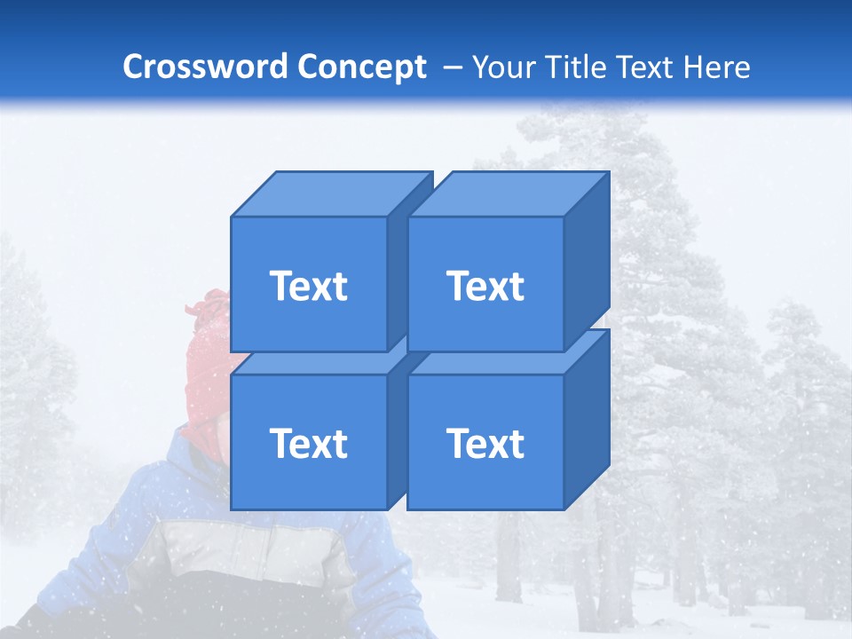 A Child Sledding Down A Hill In The Snow PowerPoint Template