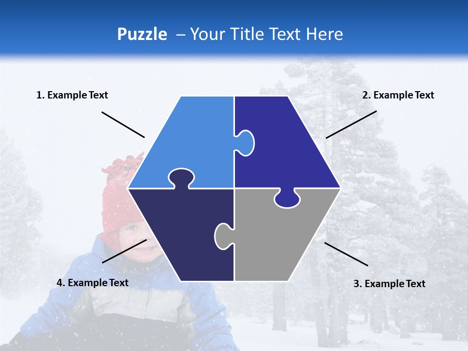 A Child Sledding Down A Hill In The Snow PowerPoint Template