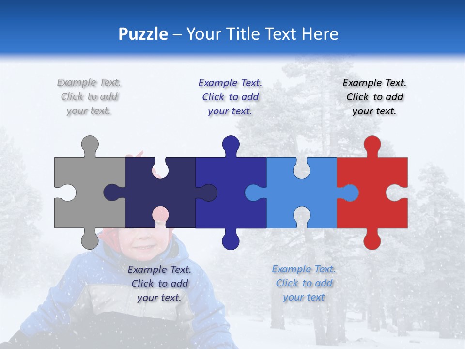 A Child Sledding Down A Hill In The Snow PowerPoint Template