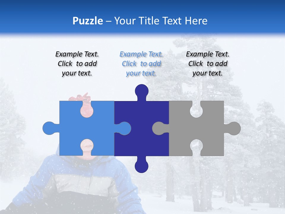 A Child Sledding Down A Hill In The Snow PowerPoint Template