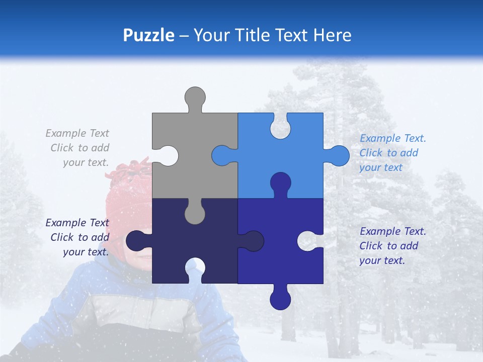 A Child Sledding Down A Hill In The Snow PowerPoint Template