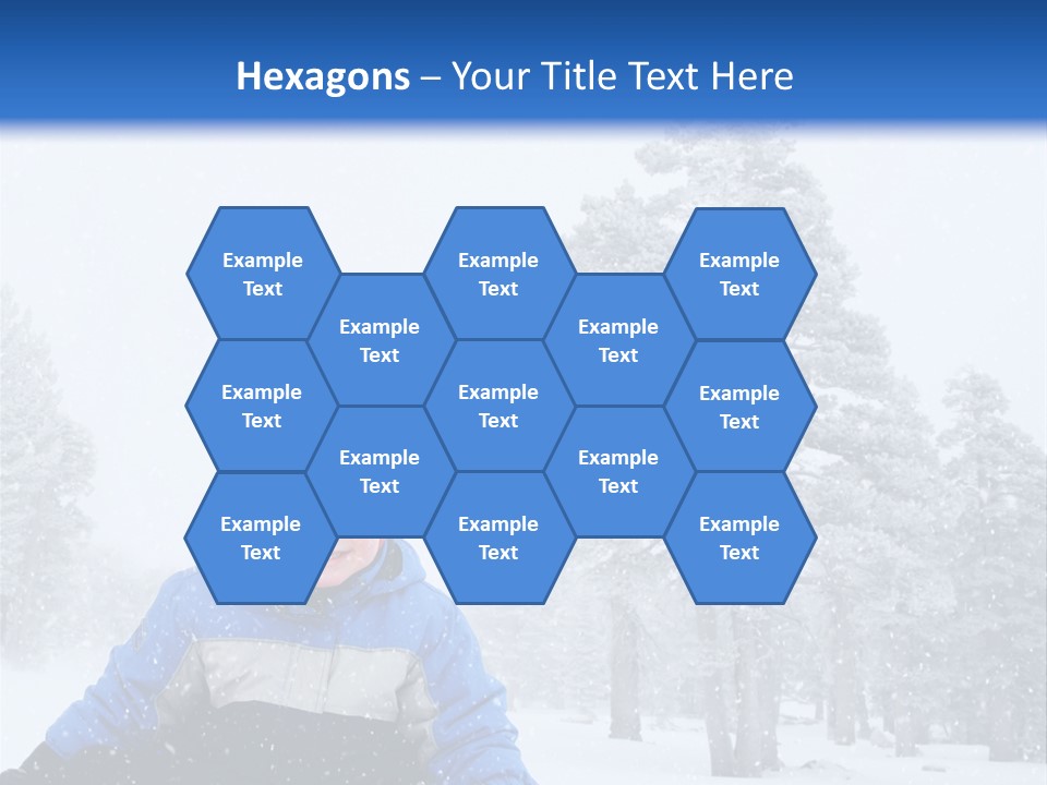 A Child Sledding Down A Hill In The Snow PowerPoint Template