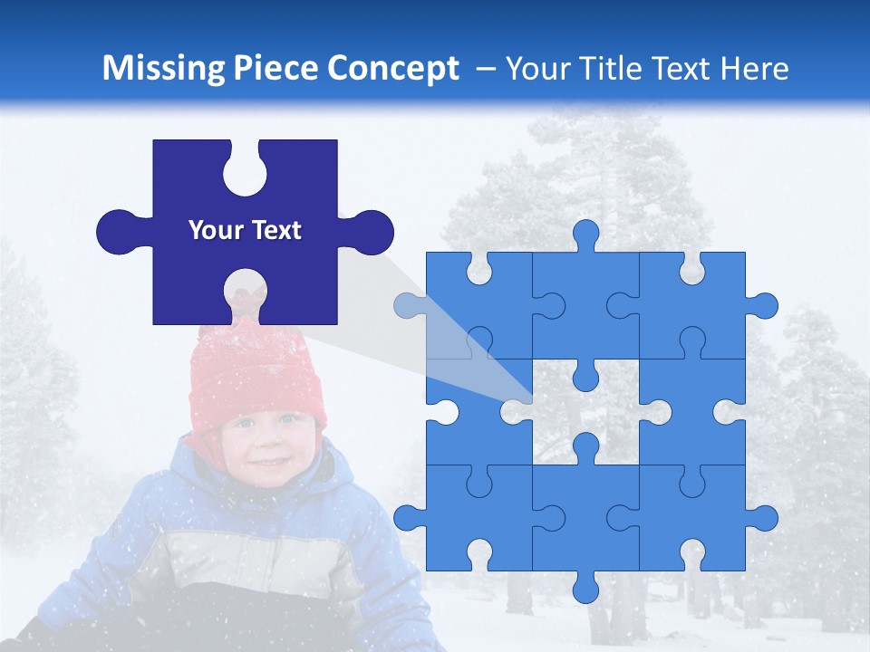 A Child Sledding Down A Hill In The Snow PowerPoint Template