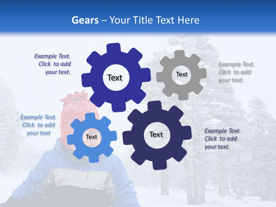 A Child Sledding Down A Hill In The Snow PowerPoint Template