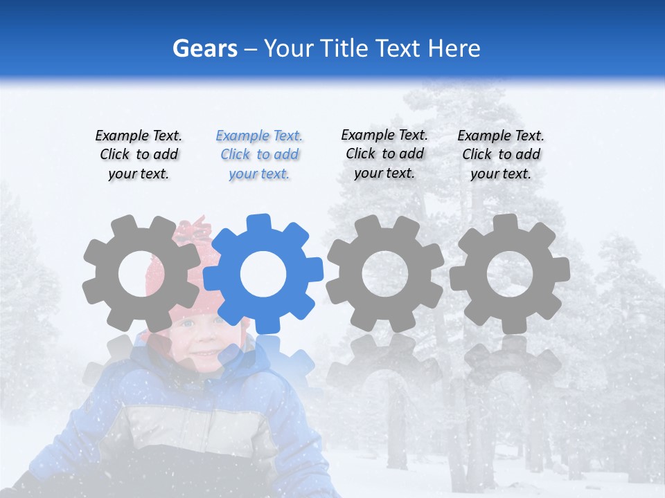 A Child Sledding Down A Hill In The Snow PowerPoint Template