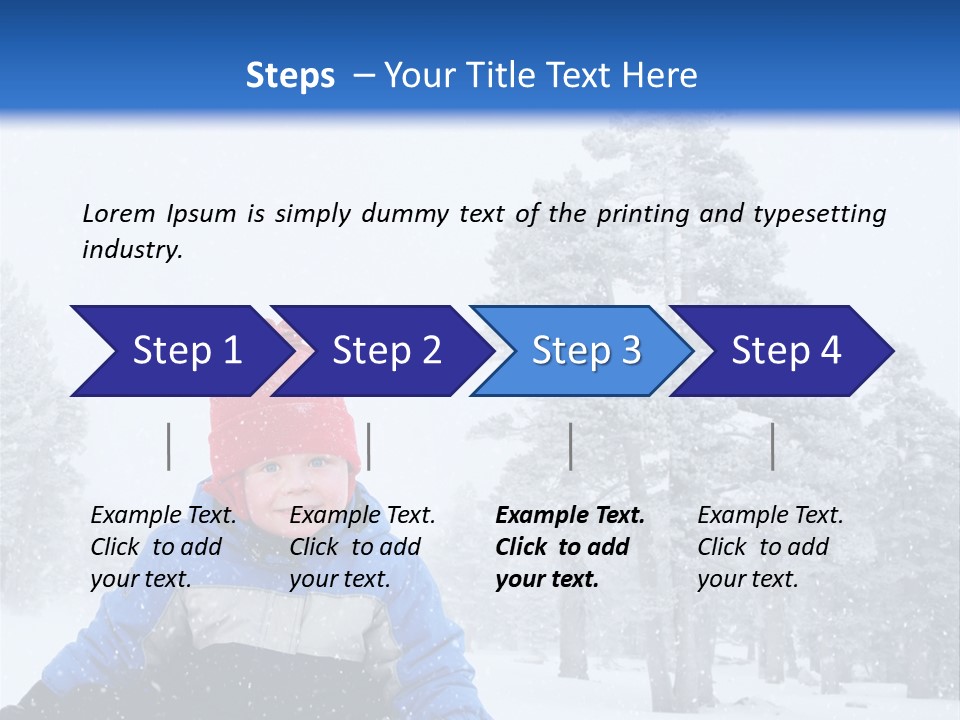 A Child Sledding Down A Hill In The Snow PowerPoint Template