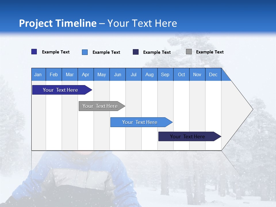 A Child Sledding Down A Hill In The Snow PowerPoint Template