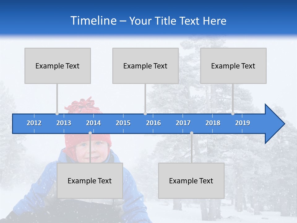 A Child Sledding Down A Hill In The Snow PowerPoint Template