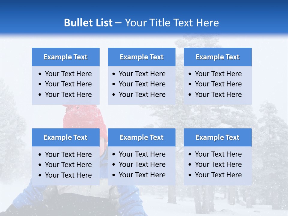 A Child Sledding Down A Hill In The Snow PowerPoint Template