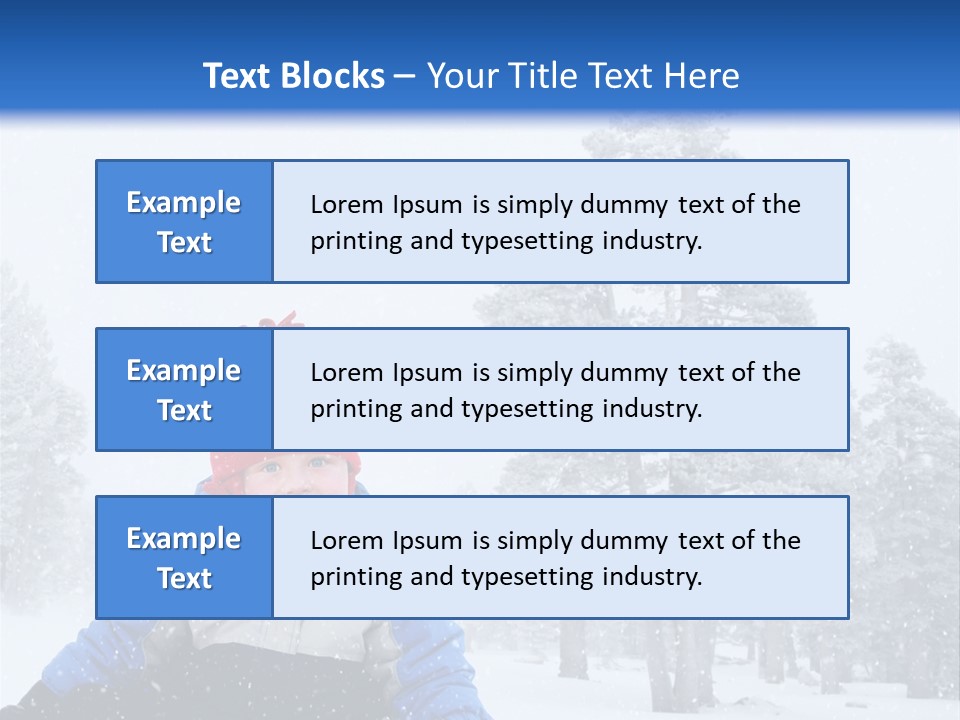 A Child Sledding Down A Hill In The Snow PowerPoint Template