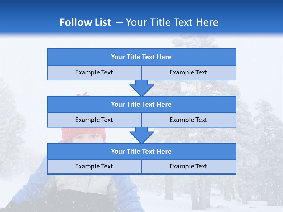 A Child Sledding Down A Hill In The Snow PowerPoint Template
