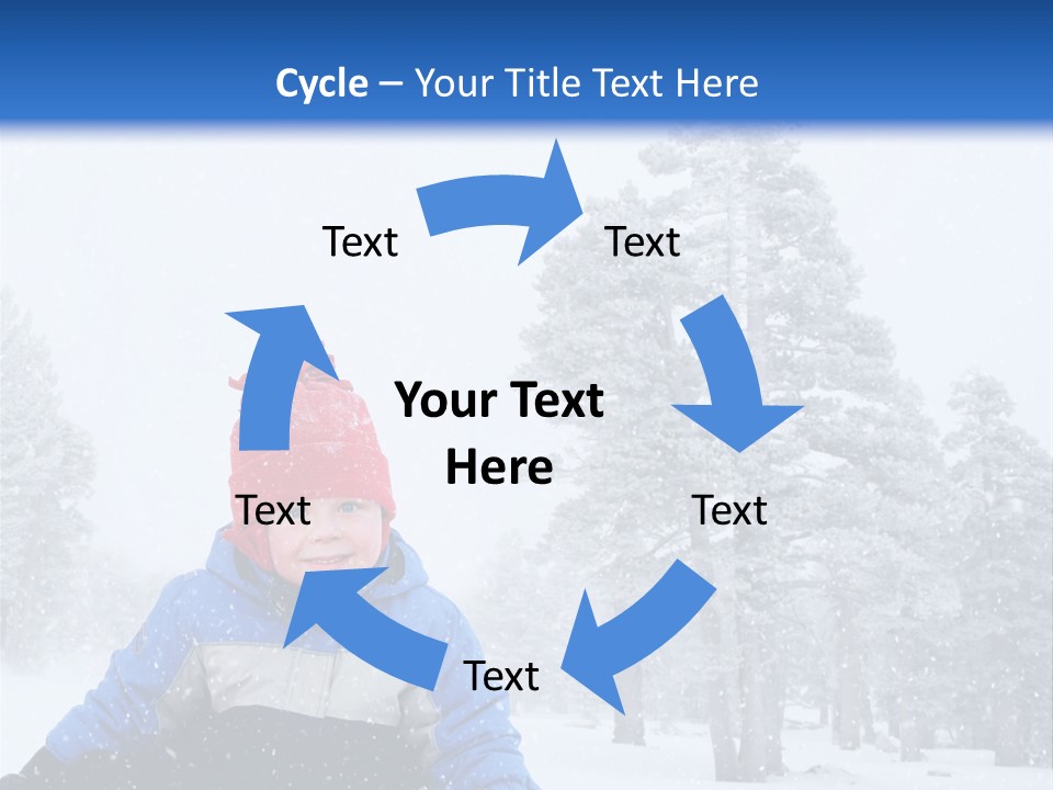 A Child Sledding Down A Hill In The Snow PowerPoint Template