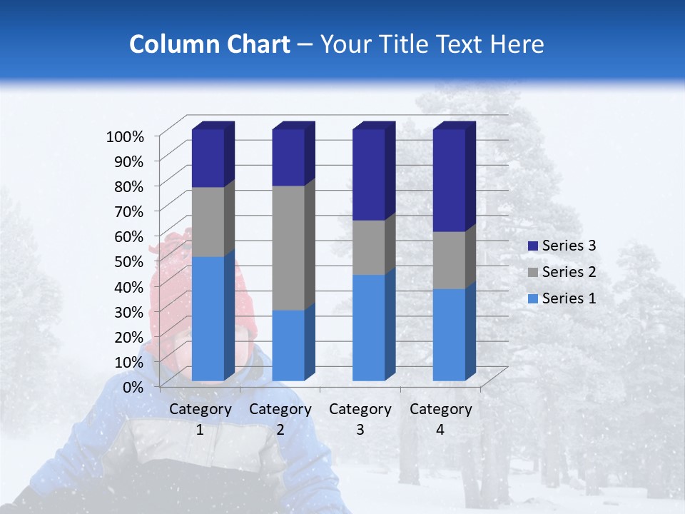 A Child Sledding Down A Hill In The Snow PowerPoint Template