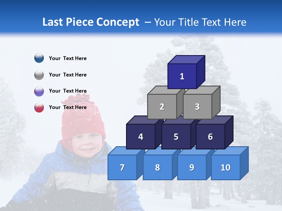 A Child Sledding Down A Hill In The Snow PowerPoint Template