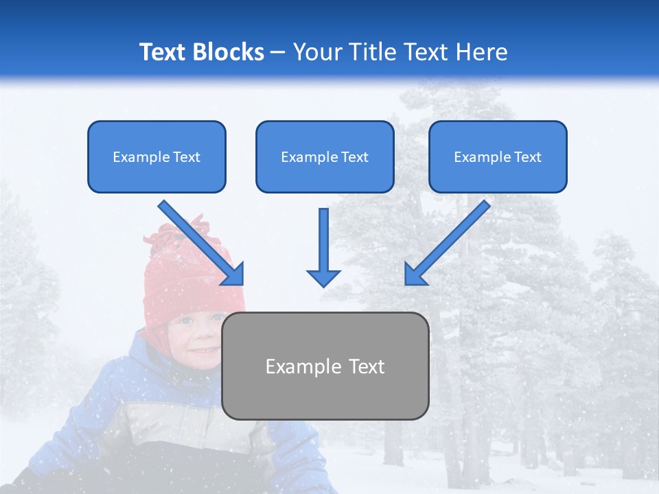 A Child Sledding Down A Hill In The Snow PowerPoint Template