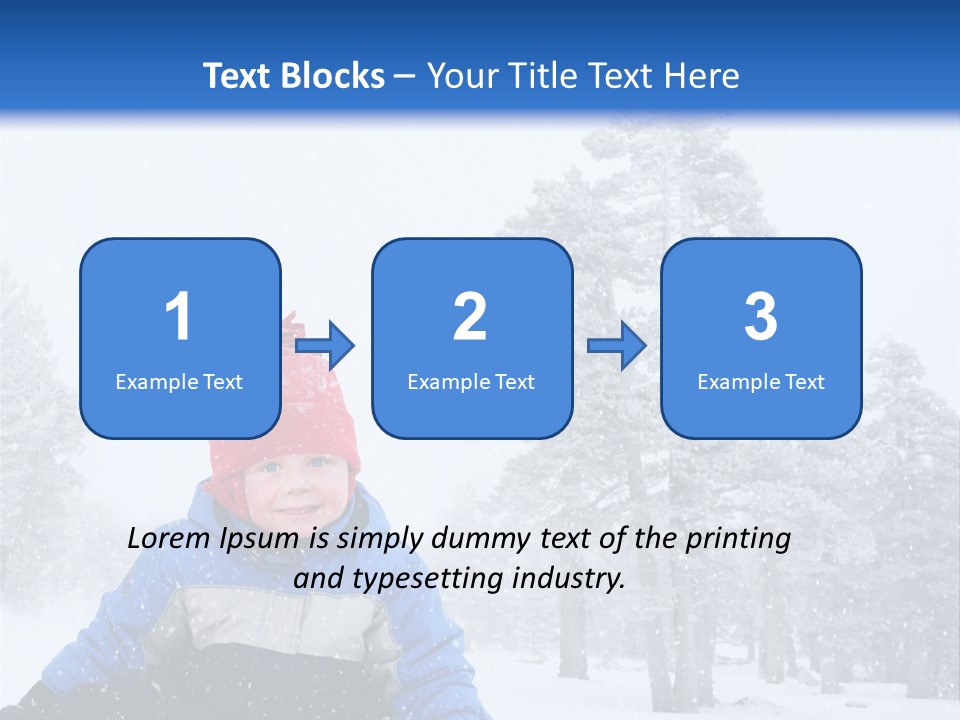 A Child Sledding Down A Hill In The Snow PowerPoint Template