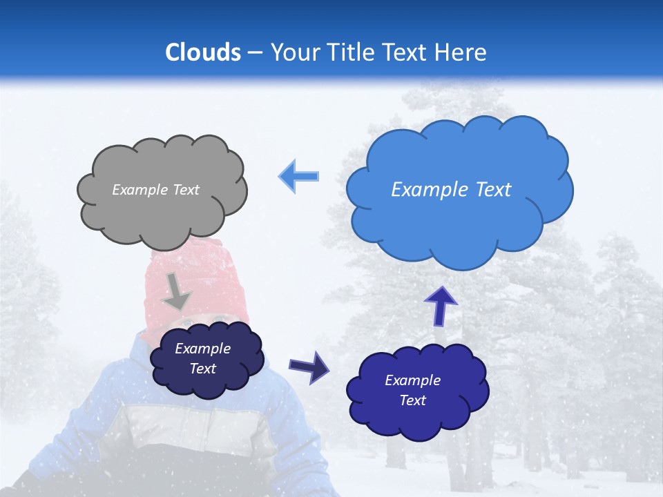 A Child Sledding Down A Hill In The Snow PowerPoint Template
