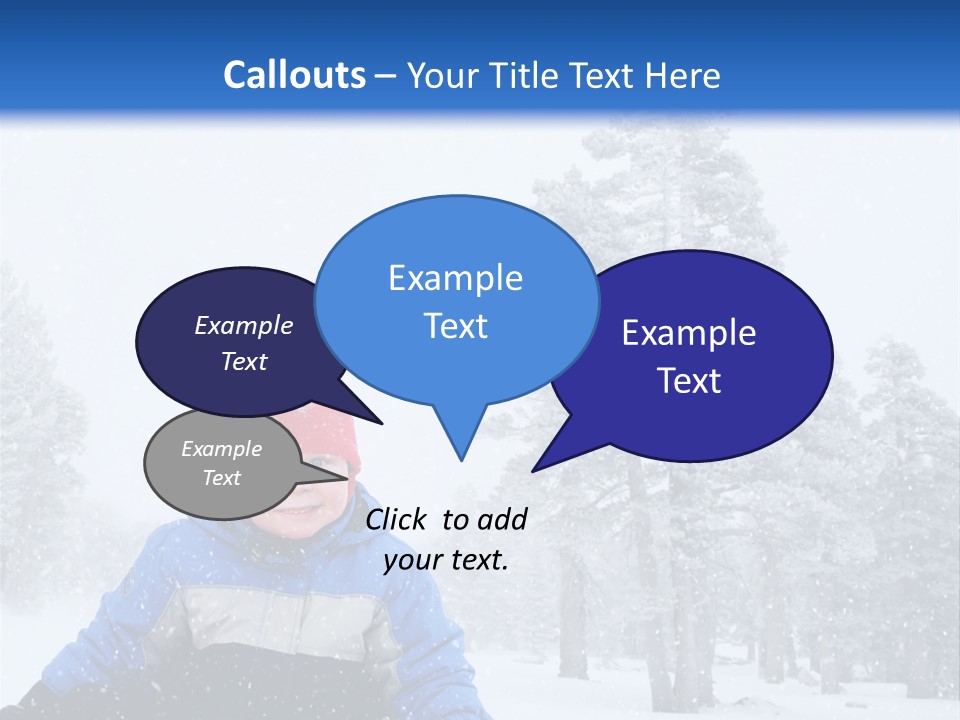 A Child Sledding Down A Hill In The Snow PowerPoint Template