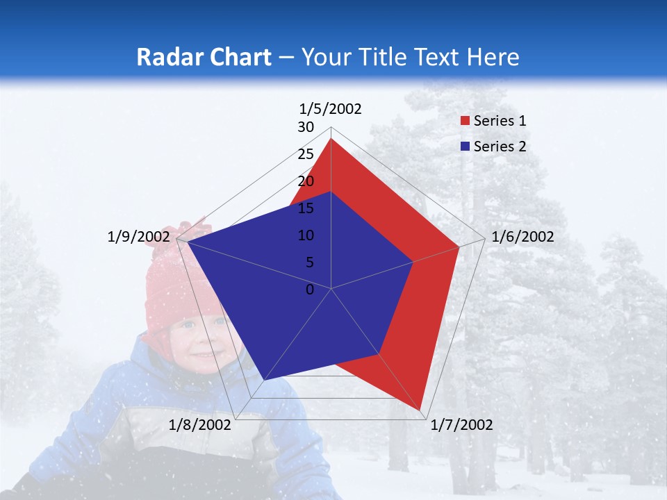 A Child Sledding Down A Hill In The Snow PowerPoint Template