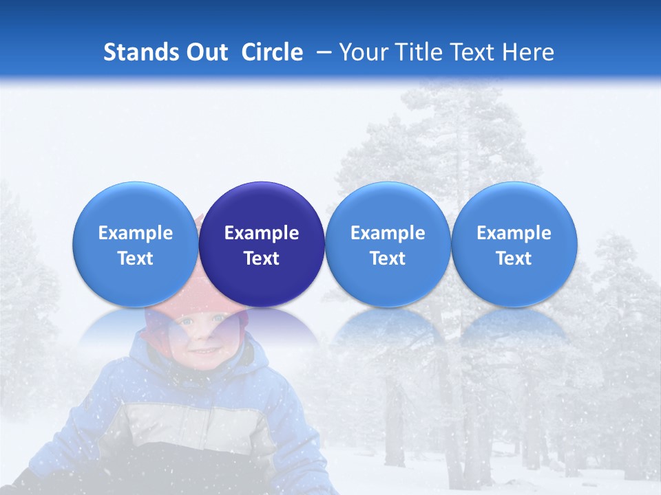 A Child Sledding Down A Hill In The Snow PowerPoint Template