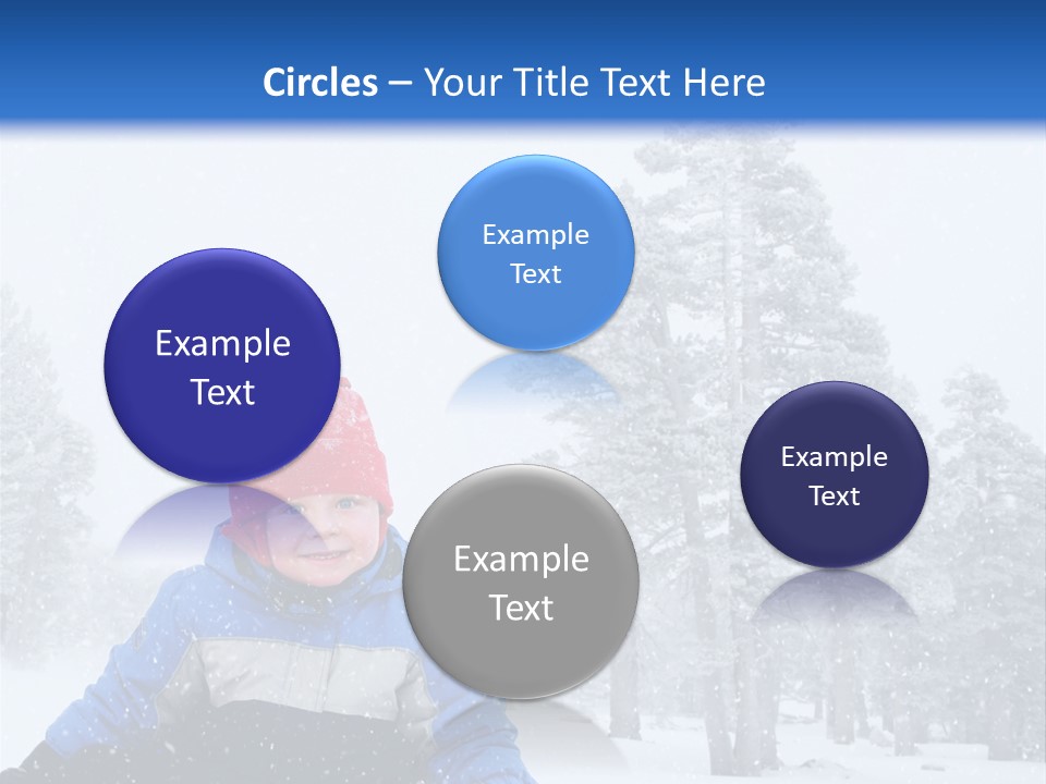 A Child Sledding Down A Hill In The Snow PowerPoint Template