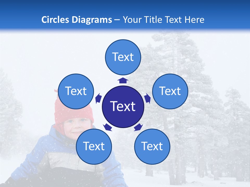 A Child Sledding Down A Hill In The Snow PowerPoint Template