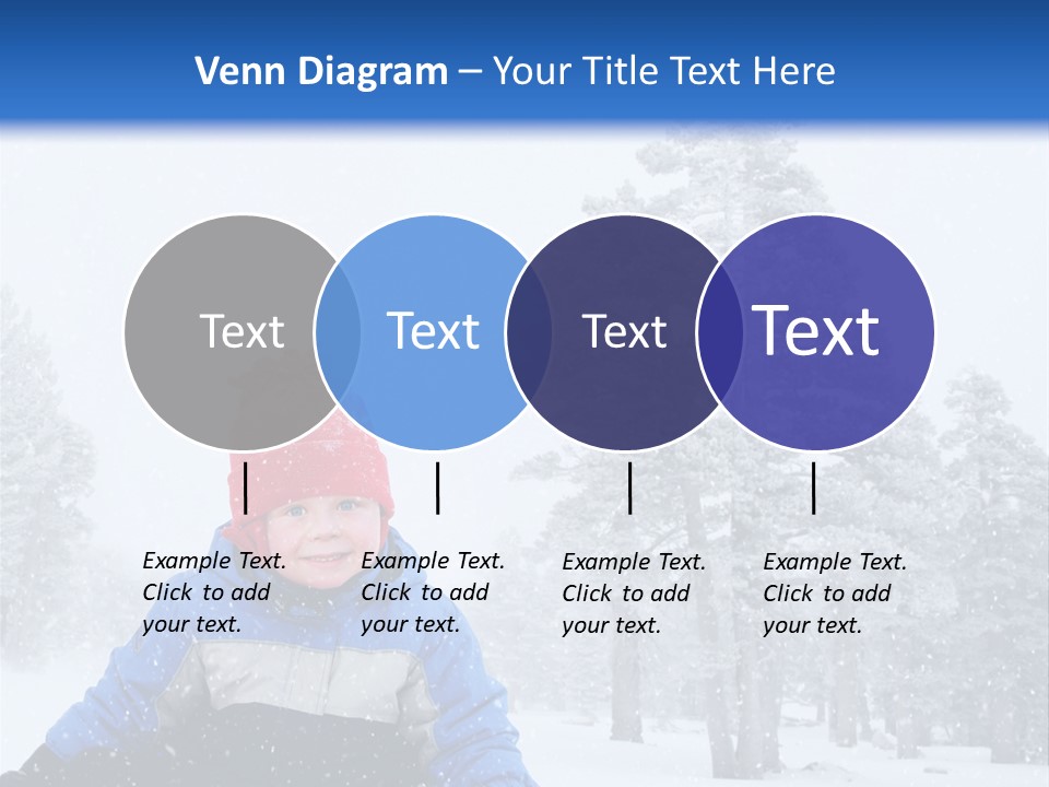 A Child Sledding Down A Hill In The Snow PowerPoint Template