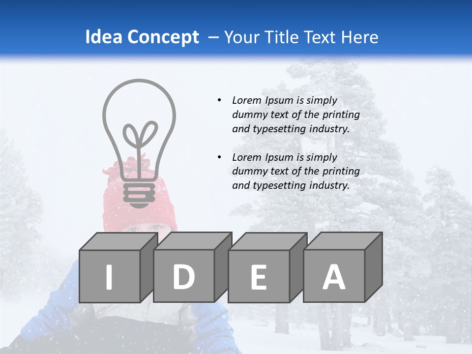 A Child Sledding Down A Hill In The Snow PowerPoint Template