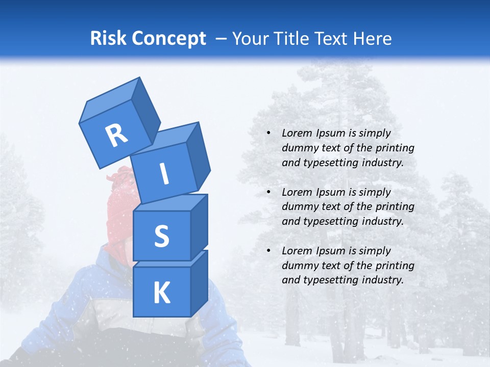 A Child Sledding Down A Hill In The Snow PowerPoint Template