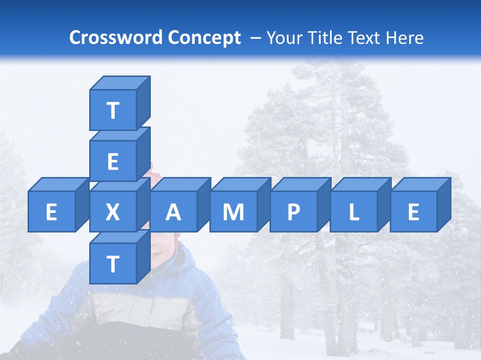 A Child Sledding Down A Hill In The Snow PowerPoint Template