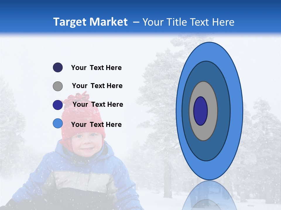 A Child Sledding Down A Hill In The Snow PowerPoint Template