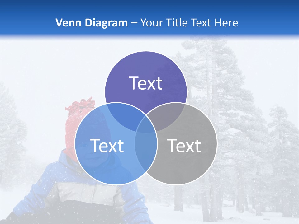 A Child Sledding Down A Hill In The Snow PowerPoint Template